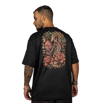 Camiseta Overking Oversized Suedine Hannya Masculina - Foto 3