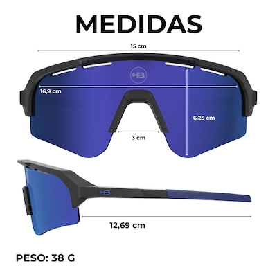 Óculos de sol esportivo HB Edge S performance espelhado - Foto 5
