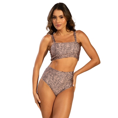 Biquíni Top Faixa Estampado Vekyo Hot Pants Roupa Para Piscina Moda Praia Feminina - Foto 1