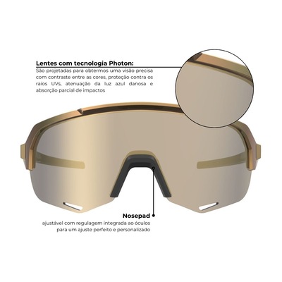 Óculos de sol esportivo HB Edge R performance Gold espelhado - Foto 2