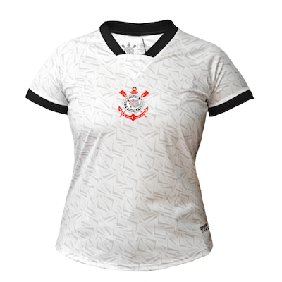 Camisa Corinthians Baby Look Raglan Coimbra - Feminino - Foto 1