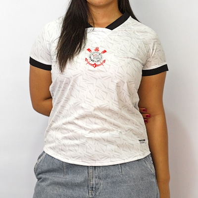 Camisa Corinthians Baby Look Raglan Coimbra - Feminino - Foto 2