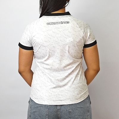 Camisa Corinthians Baby Look Raglan Coimbra - Feminino - Foto 6