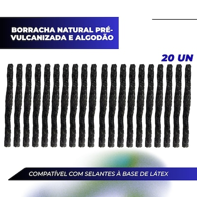 Kit remendo reparo pneu tubeless macarrão TSW c/ 20 un - Foto 2