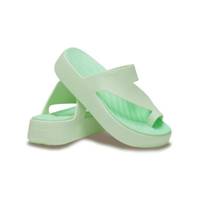 Sandália Feminina Crocs Getaway Platform Toe Loop Sandal Jade Tint - Foto 4