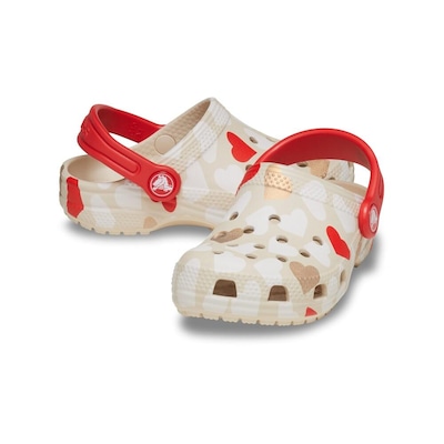 Sandália Unissex Crocs Classic Heart Print Clog T - Foto 4