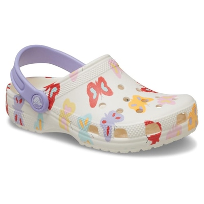 Sandália Unissex Crocs Classic Butterfly Graphic Clog K Chalk - Foto 2