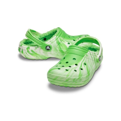 Sandália Unissex Crocs Cls Lined Clog Glow Dark Mbld Green Slime - Foto 4