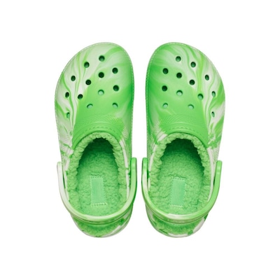 Sandália Unissex Crocs Cls Lined Clog Glow Dark Mbld Green Slime - Foto 5