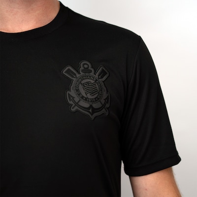 Camisa Do Corinthians Dry Black Bordado Coimbra - Masculino - Foto 4