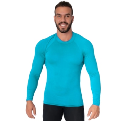 Blusa Térmica Proteção UV Poliamida Vekyo Frio Manga Longa Segunda Pele - Moda Fitness - Masculina - Foto 1