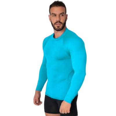 Blusa Térmica Proteção UV Poliamida Vekyo Frio Manga Longa Segunda Pele - Moda Fitness - Masculina - Foto 2