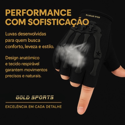 Luva Esportiva Gold Sports Performance - Tamanho Único - Foto 3