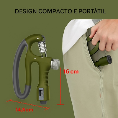 Hand Grip Gold Sports Phoenix Carga 10/120 kgs - Mola Aço Carbono Contador - Foto 5