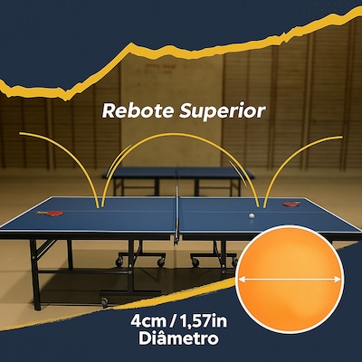 Kit Tênis de Mesa Gold Sports Titan 1 Raq 6 Estrelas e 3 Bolas + Bolsa para Transportar - Foto 6
