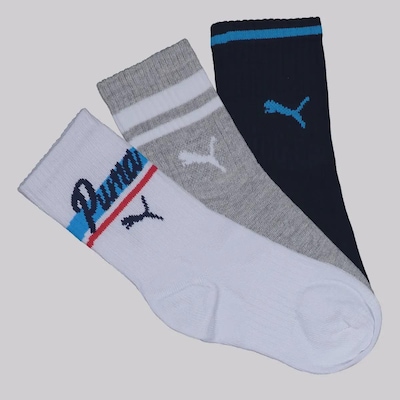 Kit Meia Puma Cano Longo 9 Pares Infantil Sortida - Foto 2