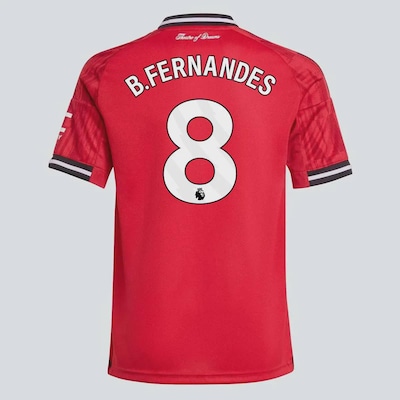 Camisa Manchester United Home 2026 Adidas 8 B. Fernandes Infantil - Foto 1