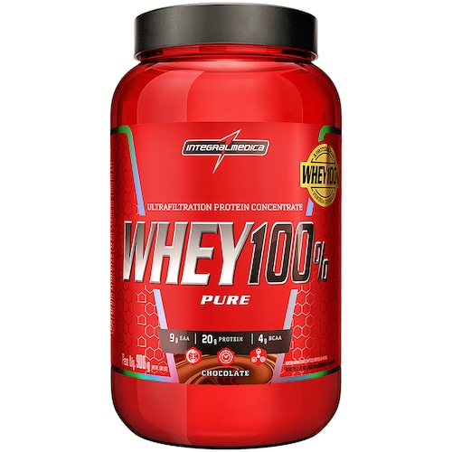 Menor preço em Whey Protein Integralmédica Chocolate 100% Pure - 907g