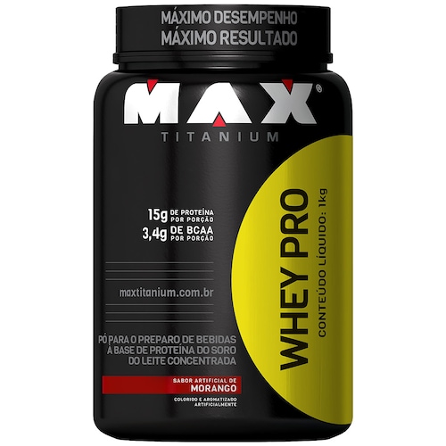 Menor preço em Whey Protein Max Titanium Morango - 1kg