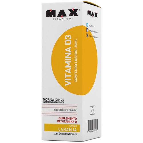 Menor preço em Vitamina D3 30Ml - Laranja - Max Titanium