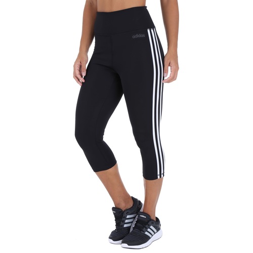 Calça Capri adidas D2M 3 Stripes Tight - Feminina - Video 1