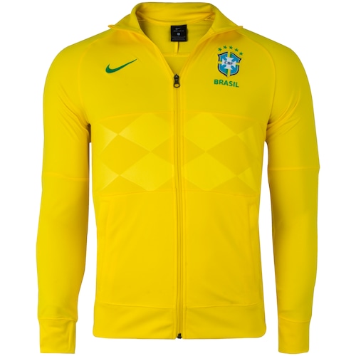 Blusa Seleção Brasil Treino 20/21 Nike Masculina - Preto+Amarelo