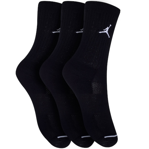 Menor preço em Kit de Meias Cano Alto Nike Everyday Max Crew Jordan Jumpman com 3 Pares - 34 a 38 - Adulto