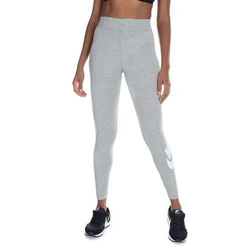 Calça Legging Nike Essential Futura Feminina - Cinza+Branco