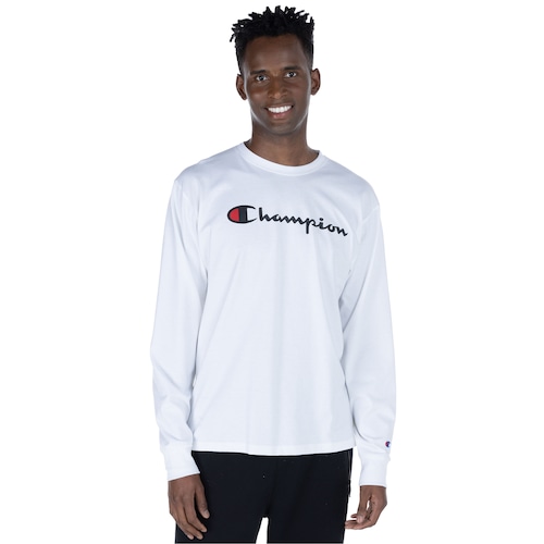 Camiseta Manga Longa Champion Masculina Gola Careca - Video 1