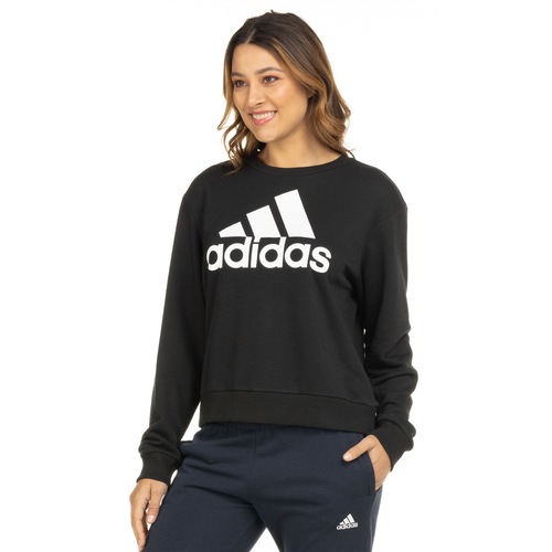 Blusão de Moletom sem Capuz adidas Folgado Essentials Logo - Feminino - Video 1