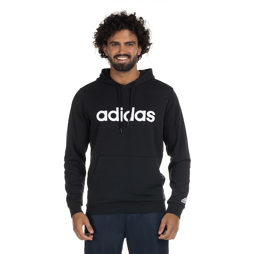 Blusa de Moletom adidas Masculina com Capuz Logo Linear - Video 1