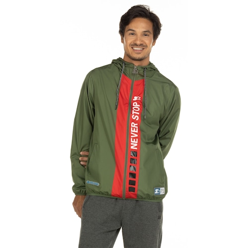 Jaqueta Corta-Vento Masculina Starter com Capuz T296A - Video 1