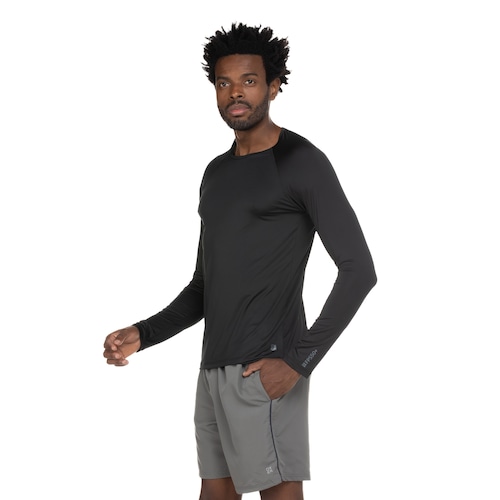 Camiseta Manga Longa Malha Oxer com Proteção Solar UV - Masculina - Video 1