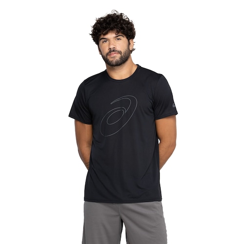 Camiseta ASICS Manga Curta Logo Espiral Crepe - Masculina - Video 1