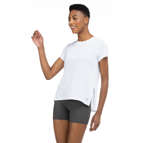Camiseta Respirável Cava Tradicional Oxer Manga Curta com Abertura Lateral - Feminina - Video 1