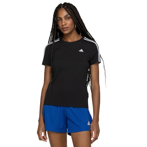 Camiseta adidas Manga Curta 3 Listras - Feminina - Video 1