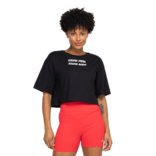 Blusa Cropped Manga Curta Feminina ASICS Box Quadrada - Video 1