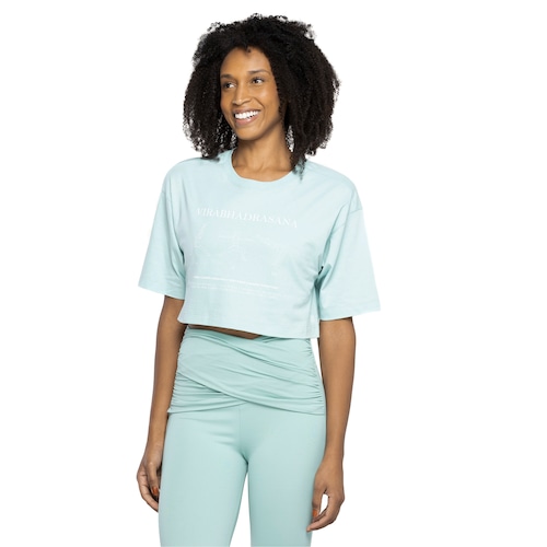 Blusa Cropped Manga Curta Feminina Oxer Estampada - Video 1