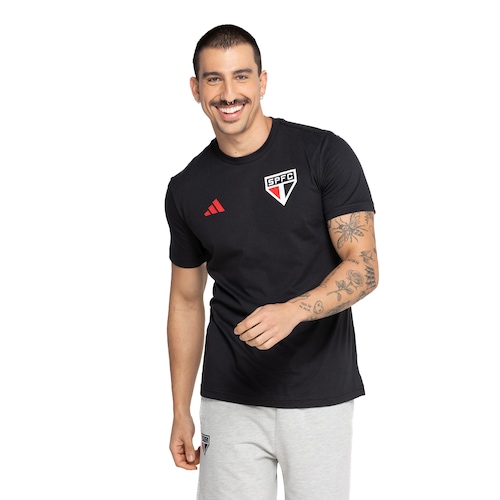 Camiseta do São Paulo Masculina adidas Manga Curta Concentração Menor preço em Camiseta do São Paulo Masculina adidas Manga Curta Concentração