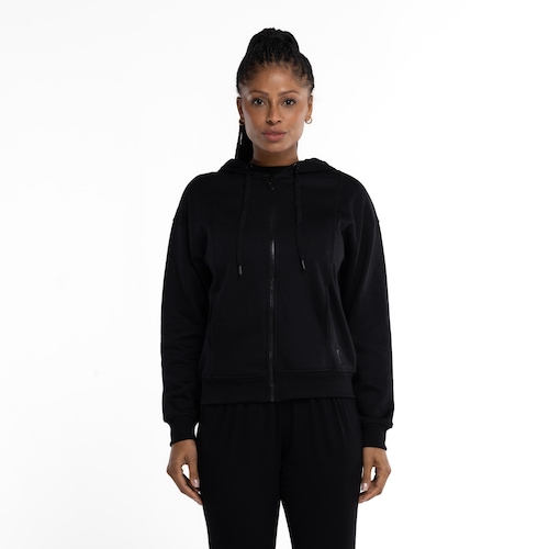 Jaqueta de Moletom Feminina Oxer com Capuz Fleece com Bolso Externo - Video 1