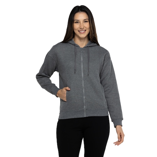 Jaqueta de Moletom Feminina Oxer com Capuz Fleece com Bolso Externo Menor preço em Jaqueta de Moletom Feminina Oxer com Capuz Fleece com Bolso Externo