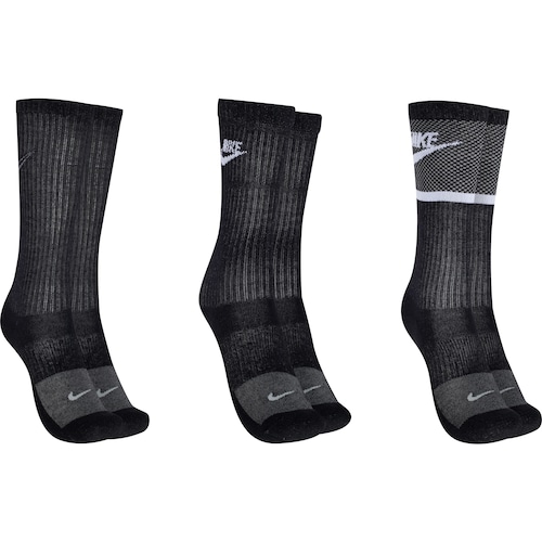Menor preço em Kit de Meia Nike Cano Alto Everyday Cushioned Crew - Infantil - 3 Pares