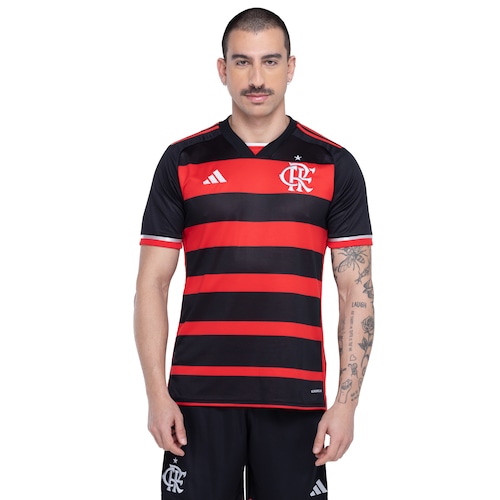 Camisa do Flamengo I 24 adidas Masculina Torcedor Menor preço em Camisa do Flamengo I 24 adidas Masculina Torcedor