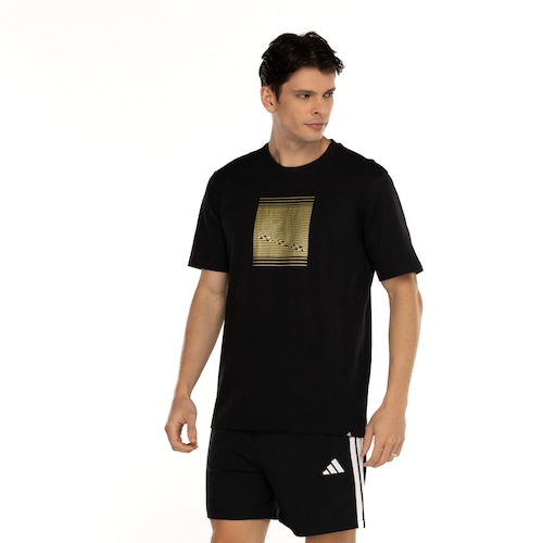 Camiseta Masculina adidas Manga Curta Estampada Tech Metallic - Video 1