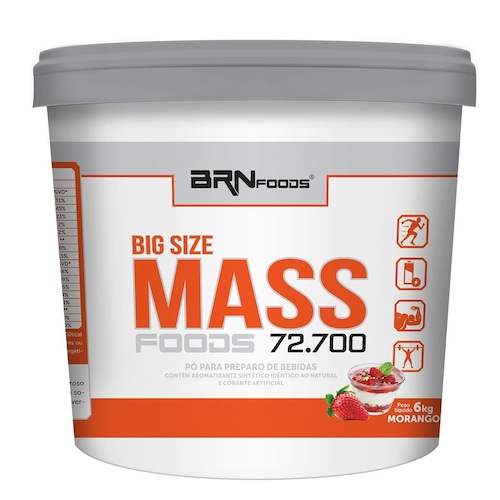 Hipercalórico Big Size Mass 72.700 BRN Foods - 6Kg Menor preço em Hipercalórico Big Size Mass 72.700 BRN Foods - 6Kg