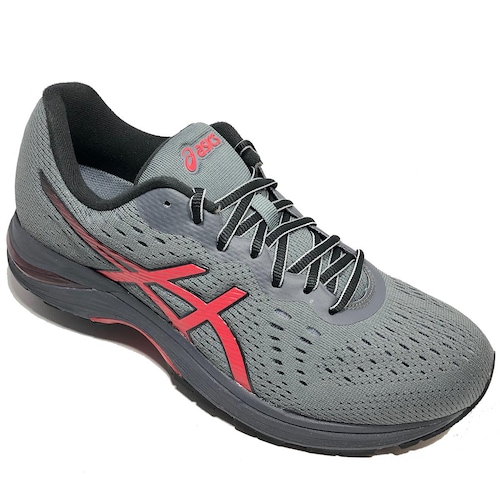 tenis asics cinza e vermelho
