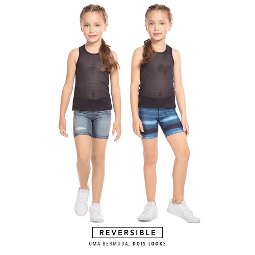 bermuda jeans infantil feminina