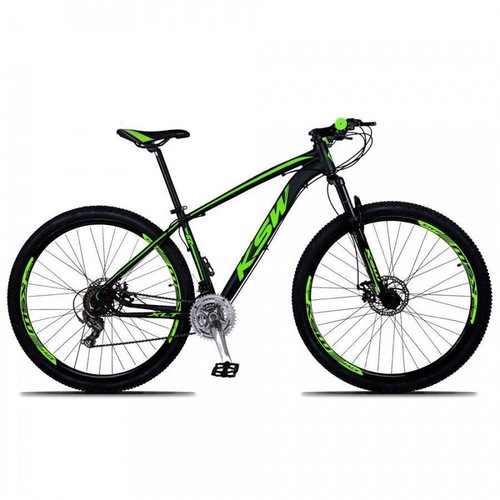 Bicicleta Ksw Xlt Tx-800 Disc M T21 Aro 29 Susp. Dianteira 24 Marchas - Preto/verde