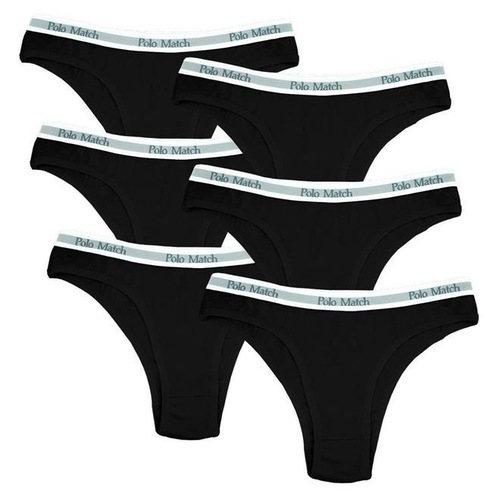Kit Calcinhas Polo Match Com Elastico Bordado Adulto 6 Unidades Centauro