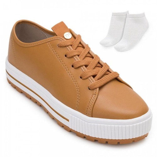 tenis moleca flatform caramelo